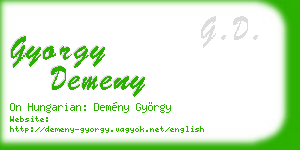 gyorgy demeny business card