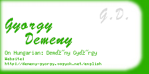 gyorgy demeny business card